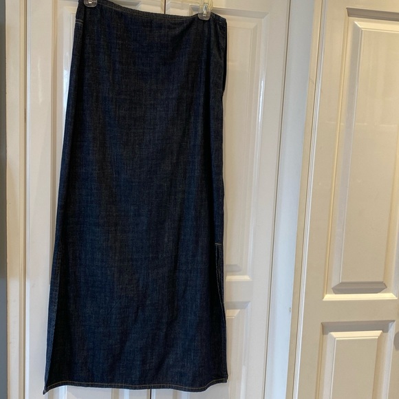 100% cotton long jean skirt - Vintage - Picture 2 of 16